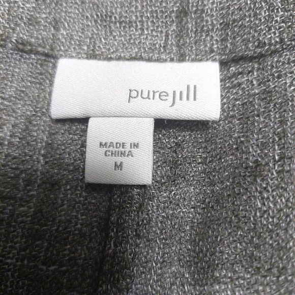 Purejill Womens Size Medium Linen Blend Blouse Popover 3/4 Sleeves Breathable - Picture 5 of 9